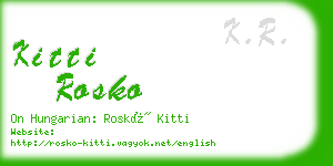 kitti rosko business card